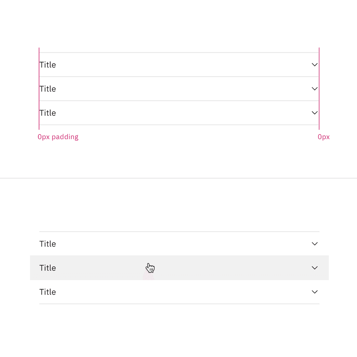 accordion flush alignment spec